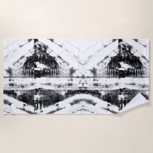 Ink Blot Graffiti Beach Towel