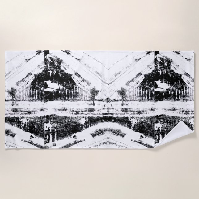 Ink Blot Graffiti Beach Towel (Front)