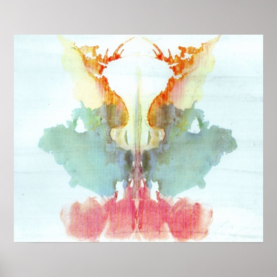 INK BLOT Psychology Inkblot test Ninth blot Rorsch Poster Zazzle