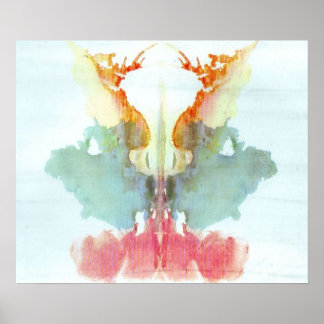 INK BLOT Psychology Inkblot test Ninth blot Rorsch Poster
