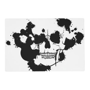Ink Blots Creating A Skull Silhouette Placemat