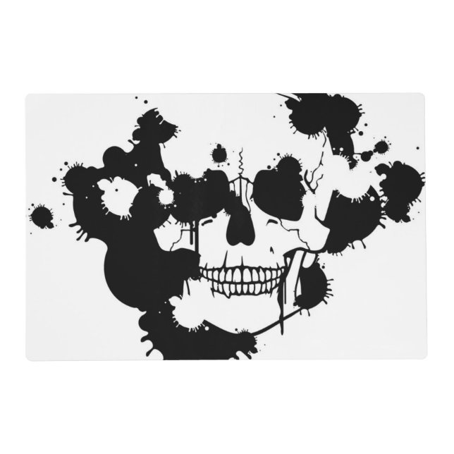 Ink Blots Creating A Skull Silhouette Placemat (Front)