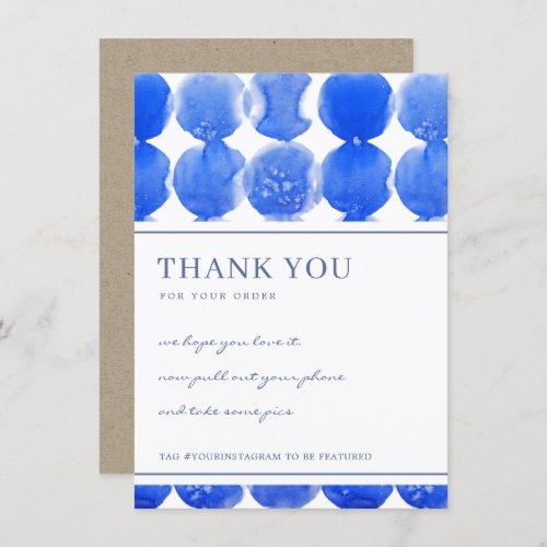 INK BLUE CIRCLE PATTERN CORPORATE BUSINESS LOGO THANK YOU CARD