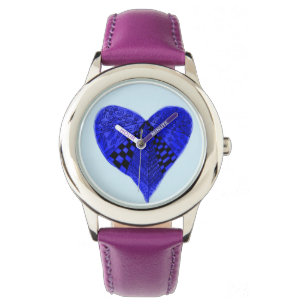 ink blue heart girl's watch