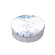 Ink Blue Marble Wedding Candy Tin at Zazzle