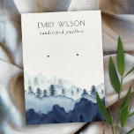 Ink Blue Navy Pine Woods Mountain Earring Display Business Card<br><div class="desc">If you need any further customisation please feel free to message me on yellowfebstudio@gmail.com.</div>