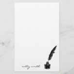 Ink Bottle W/ Quill Stationery at Zazzle