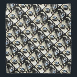 Ink Cat Pattern Bandana<br><div class="desc">Close up of a cat's face with bright blue eyes. Digitally inked, with intense shadows and contrast.</div>