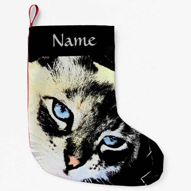 Ink Cat Small Christmas Stocking (Front)