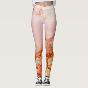 Ink Cloud Swirl Abstract Trendy Modern Hot Caramel Leggings