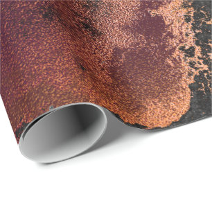 Ink Copper Gold Liquid Paint Gray Burgundy Wrapping Paper