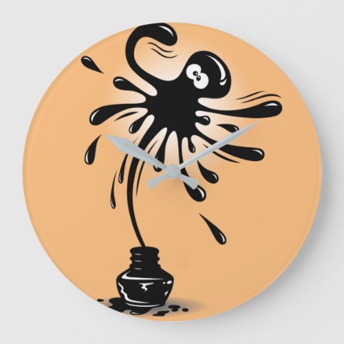 ink_design_octopus_animal_splash large clock