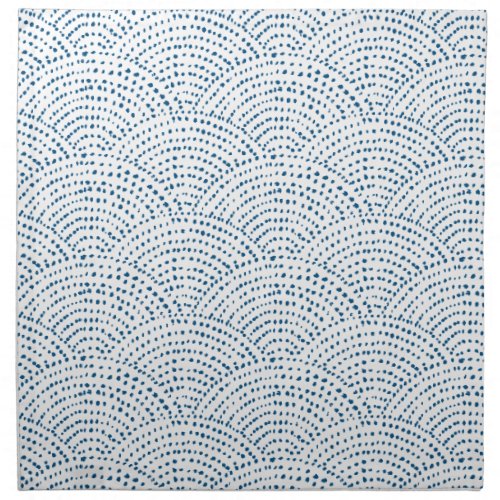 Ink dot scales _ classic blue on white cloth napkin