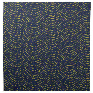 Ink Dot Scales - navy and gold Cloth Napkin