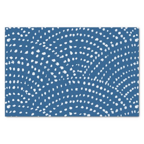 Ink dot scales _ white on classic blue tissue paper