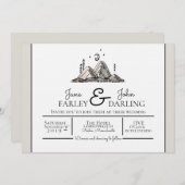 Ink Drawn Mountains Wedding Invitation (Front/Back)