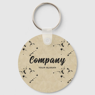 Ink Drop Effect Company Name Keychain