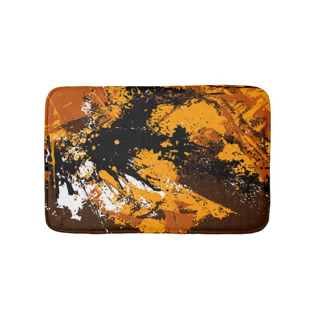 Ink Explosion: Colorful Abstract Splashes Bath Mat (Front)