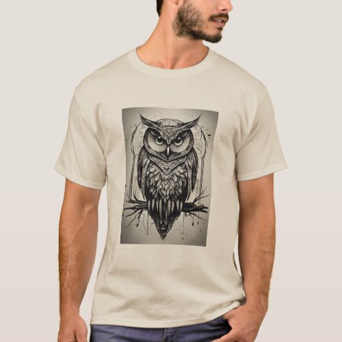 Ink Feathered Guardian Owl Tattoo T_shirt T_Shirt