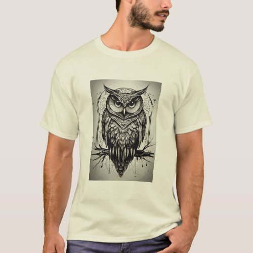 Ink Feathered Guardian Owl Tattoo T_shirt T_Shirt