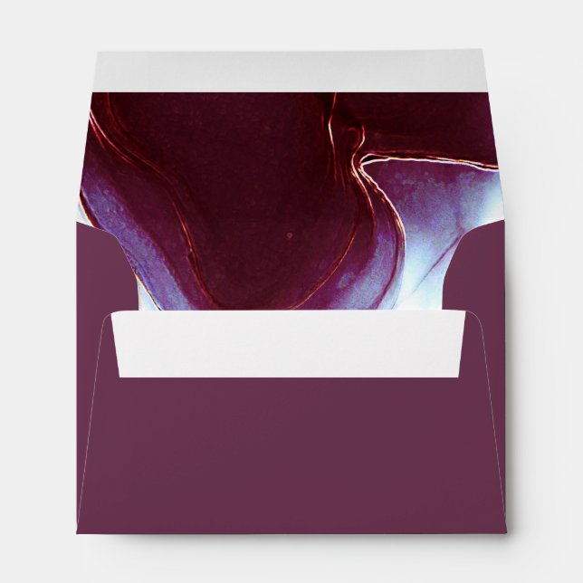 Ink Flow Wedding Dark Burgundy ID762 Envelope (Back (Bottom))