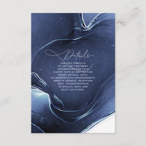 Ink Flow Wedding Details Blue ID762 Enclosure Card