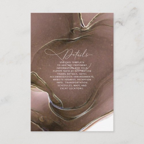 Ink Flow Wedding Details Taupe ID762 Enclosure Card