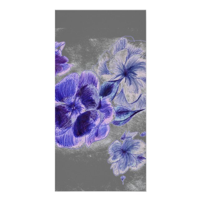 Ink Flowers Bookmarker Card (Front)