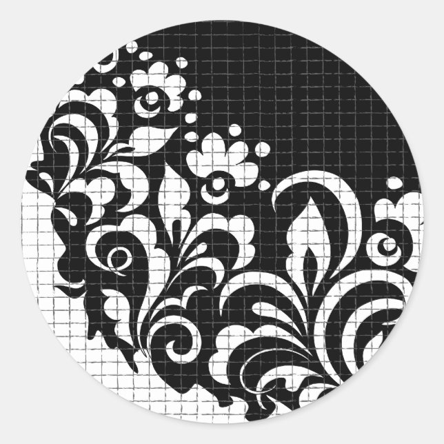 ink flowers classic round sticker (Front)