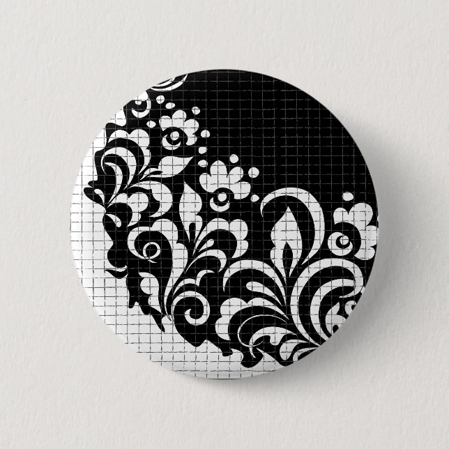 ink flowers pinback button (Front)