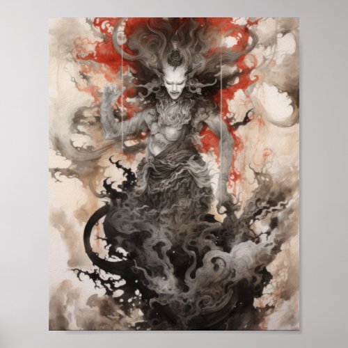 Ink Fusion Harmonizing God and Demon Traditions i Poster