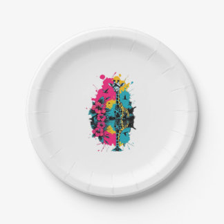 Ink Giraffe color stained Classic T-Shirt Paper Plates
