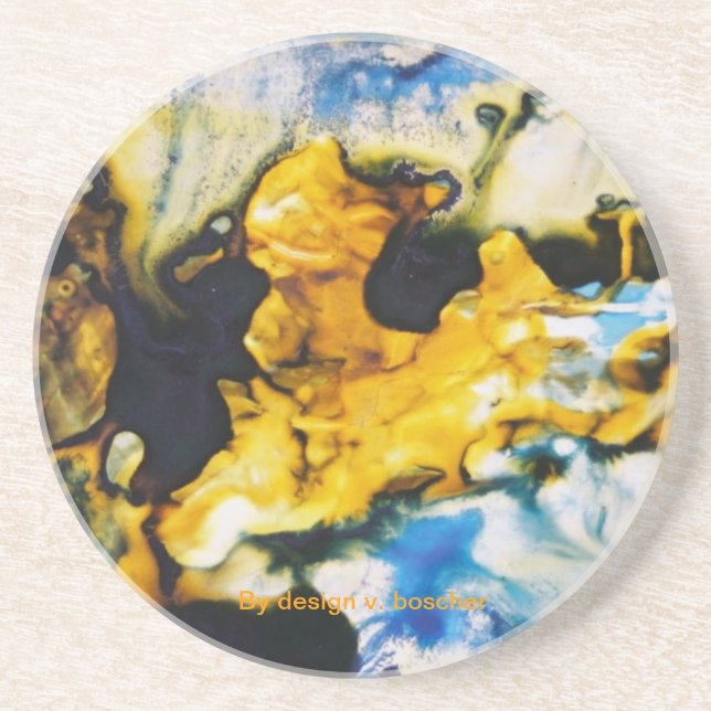 Ink glass underneath drink coaster (Front)