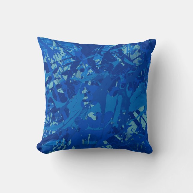 Ink hand made painting. Abstract wall art. Creativ Throw Pillow (Front)