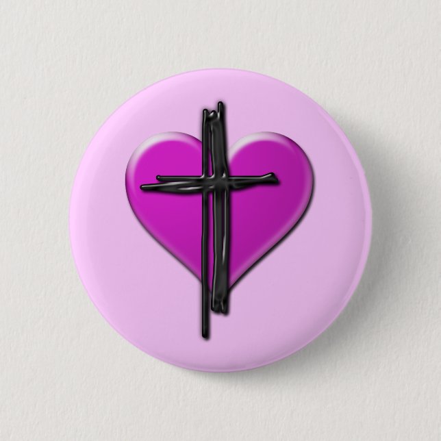 Ink Heart & Cross Button (Front)