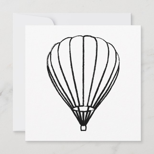 ink hot air balloon invitation (Front)