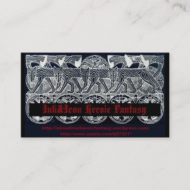 Ink&Iron Heroic Fantasy Business Card (Front)