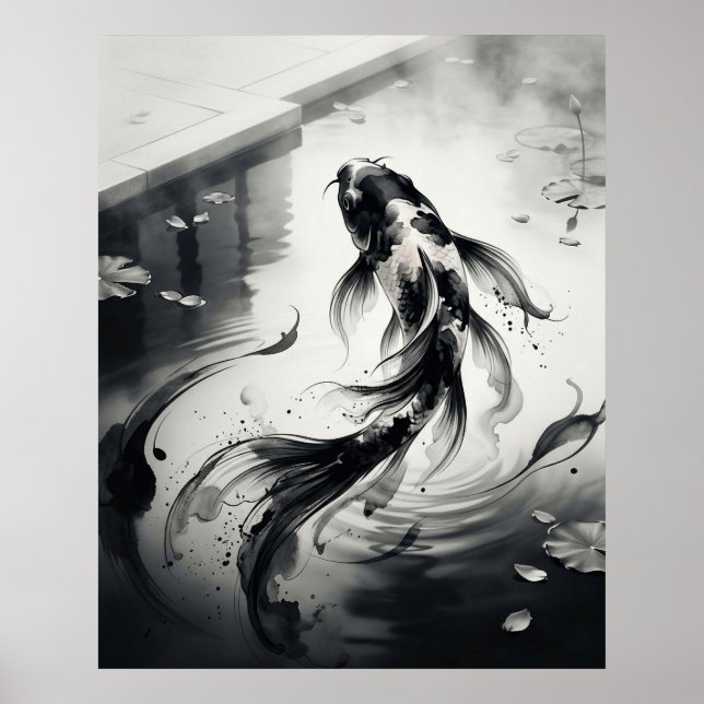 Ink Koi Brush Pond Poster (Front)