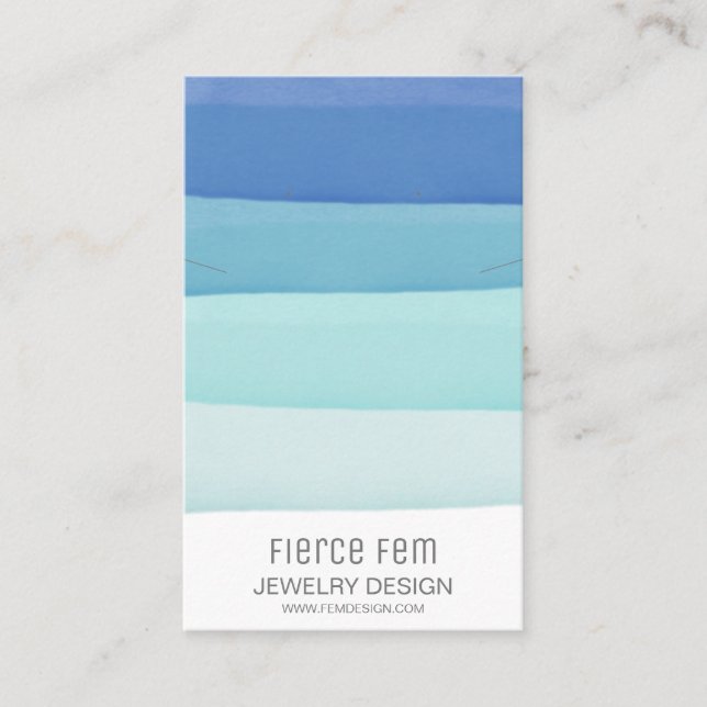 Ink Layers Blue Jewelry Display Card (Front)