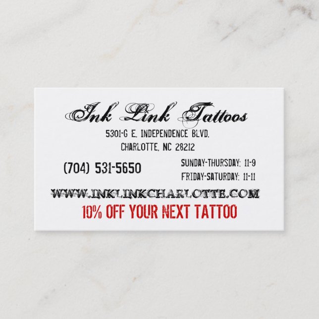 Ink Link Business Card3 Business Card (Front)