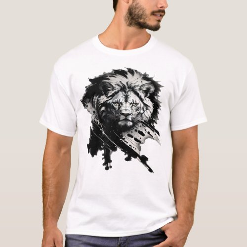 Ink Lion Head T_Shirt