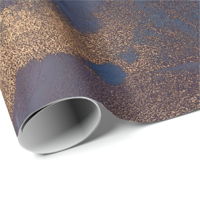 Ink Liquid Paint Blue Bronze Copper Purple Gold Wrapping Paper (Roll Corner)