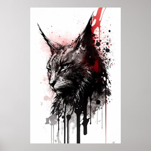 Ink Lynx Portrait Poster