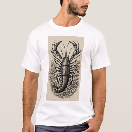 Ink  Ocean  Shrimp Tattoo Collection  T_Shirt