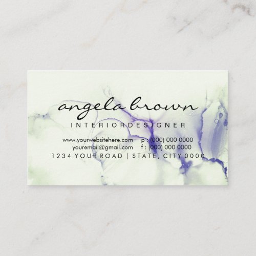 Ink Ombre Purple Green Color Business Card