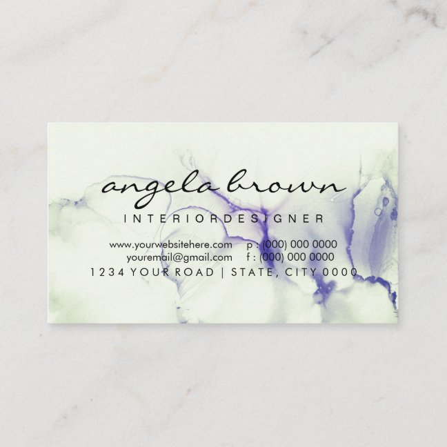 Ink Ombre Purple Green Color Business Card