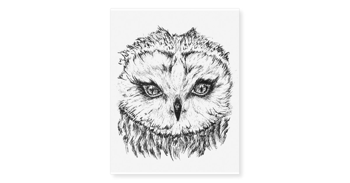 Ink owl temporary tattoos Zazzle