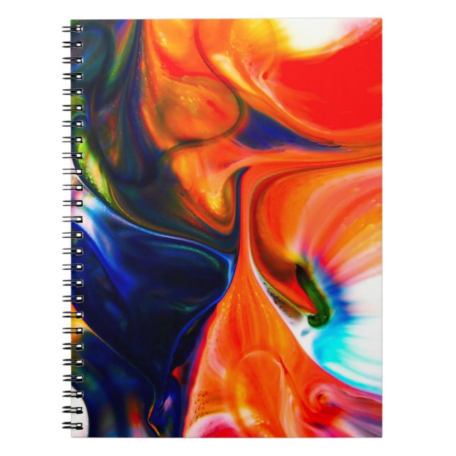 Ink Paint Explode: Colorful Abstract Notebook (Front)