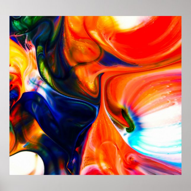 Ink Paint Explode: Colorful Abstract Poster (Front)