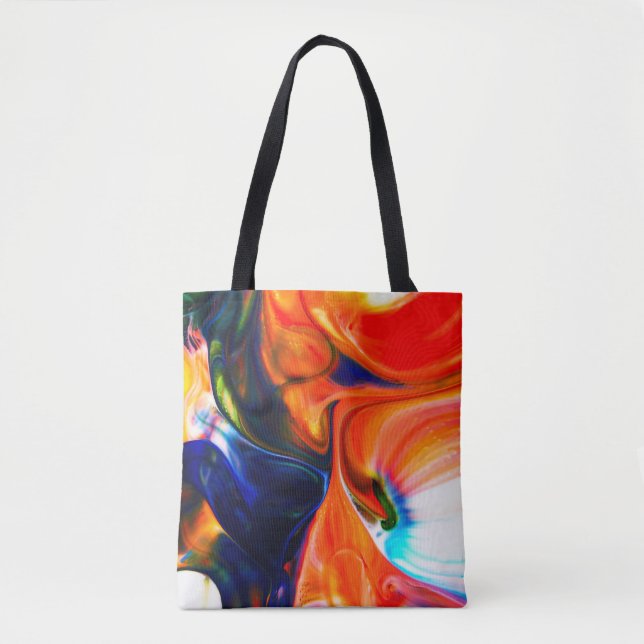 Ink Paint Explode: Colorful Abstract Tote Bag (Front)
